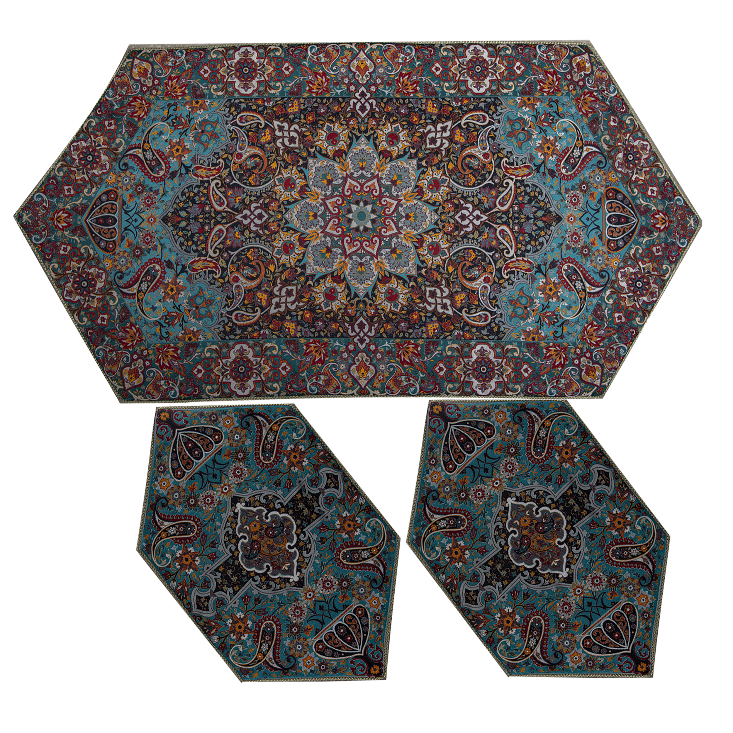 ست سه تکه ترمه عدل کشمیر طرح کاشان k31