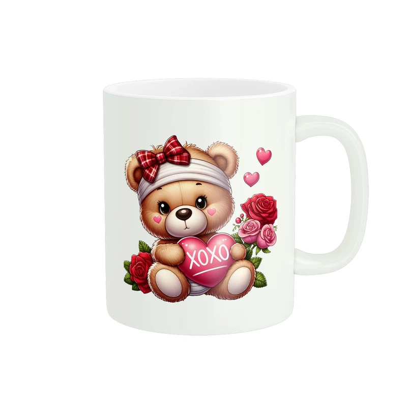 ماگ پادآفرین مدل عشق طرح LOVE خرس تدی کد PM1813