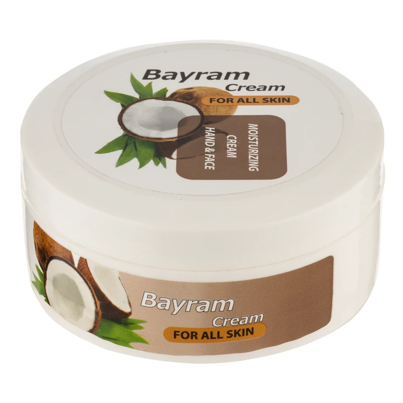 کرم مرطوب کننده دست و صورت بایرام مدل نارگیل مناسب برای انواع پوست حجم 150 میلی لیتر