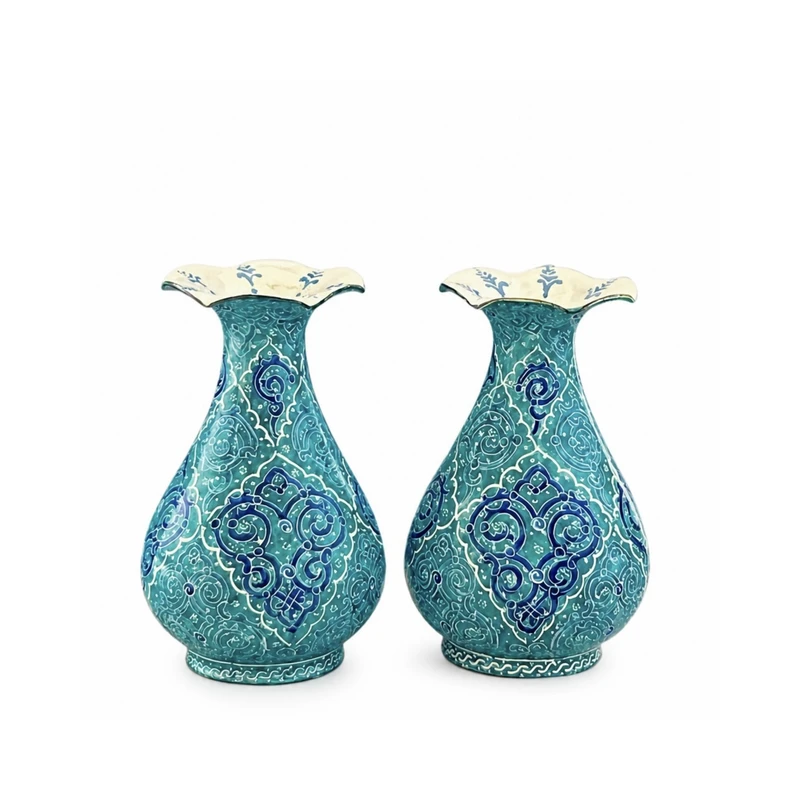 گلدان میناکاری مسی کد ۱۳۳بسته دو عددی
