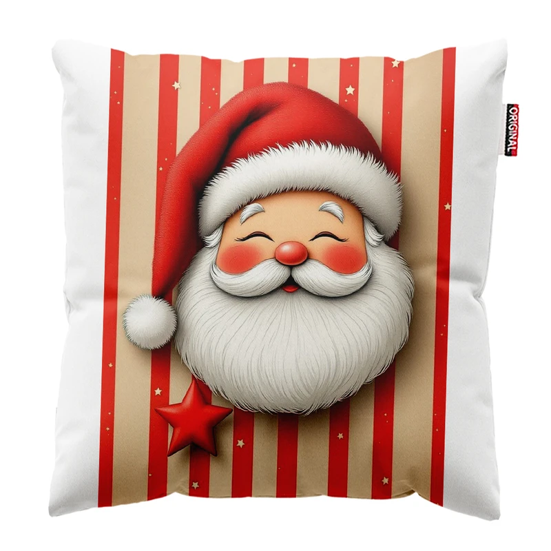 کوسن پاد آفرین مدل کریسمس طرح بابانوئل کد PK402469 سایز 40*40 سانتی متر