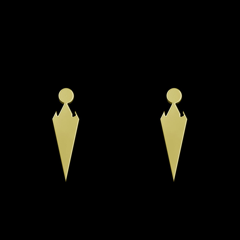 گوشواره طلا 18 عیار زنانه مدوپد مدل هندسی کد GA1-13042