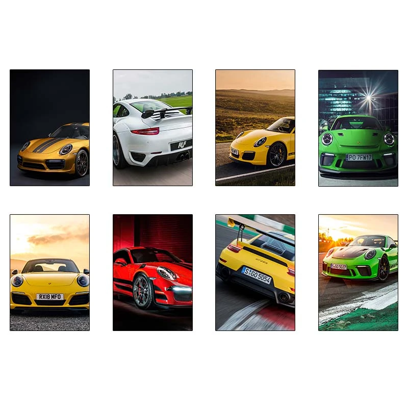 پوستر کارنيکا طرح پورشه Porsche کد 70104 مجموعه 8 عددی