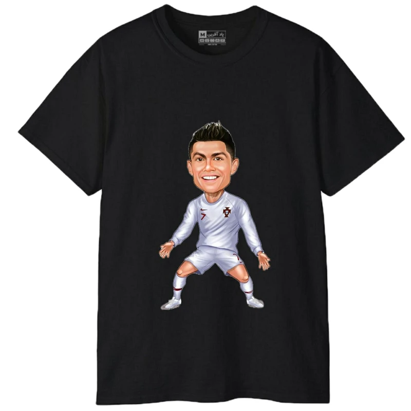 تی‌شرت آستین کوتاه مردانه پاد آفرین مدل فوتبالی کریستیانو رونالدو کد 1038