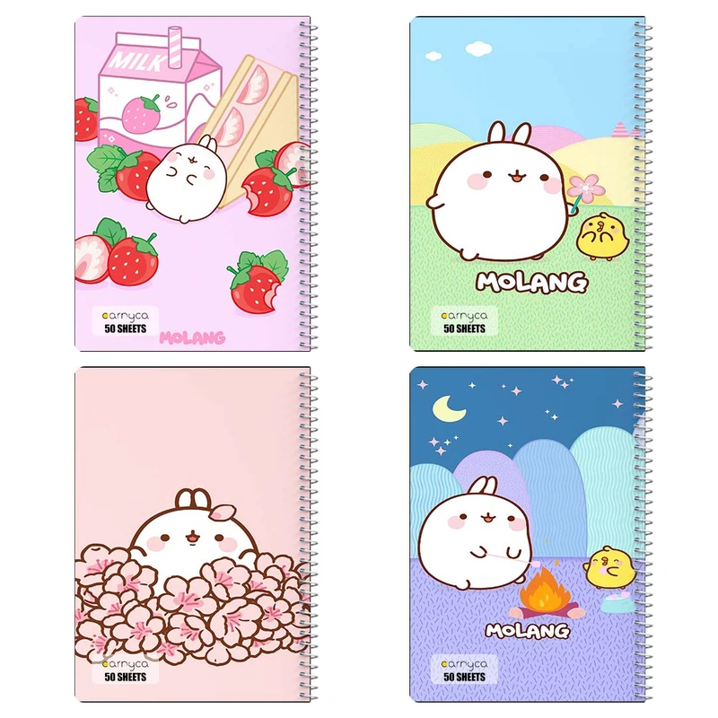 دفتر نقاشي 50 برگ کارنيکا طرح مولانگ Molang کد 39624 مجموعه 4 عددی