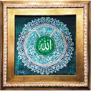 تابلو فرش دستباف فرش نقاش پور طرح وان یکاد ابریشم