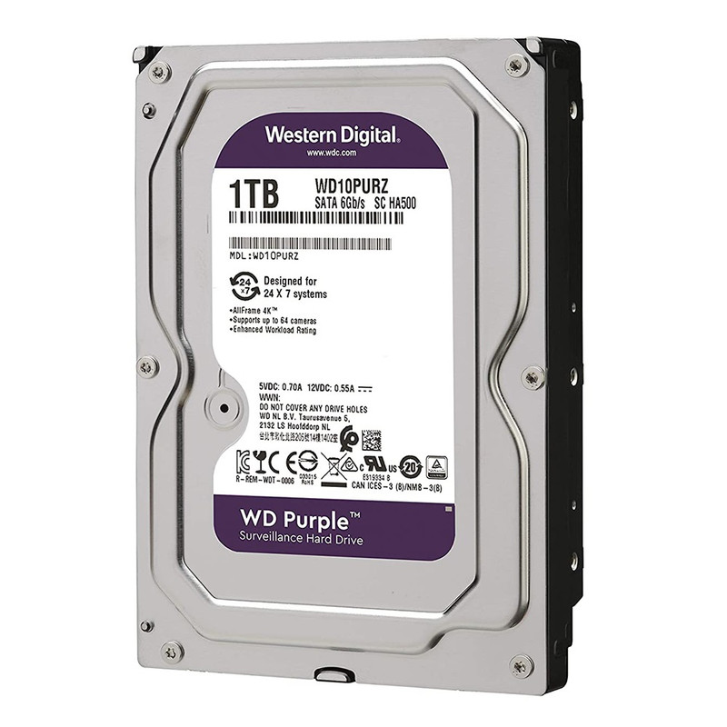 هارددیسک اینترنال وسترن دیجیتال مدل Purple WD10PURZ ظرفیت 1 ترابایت