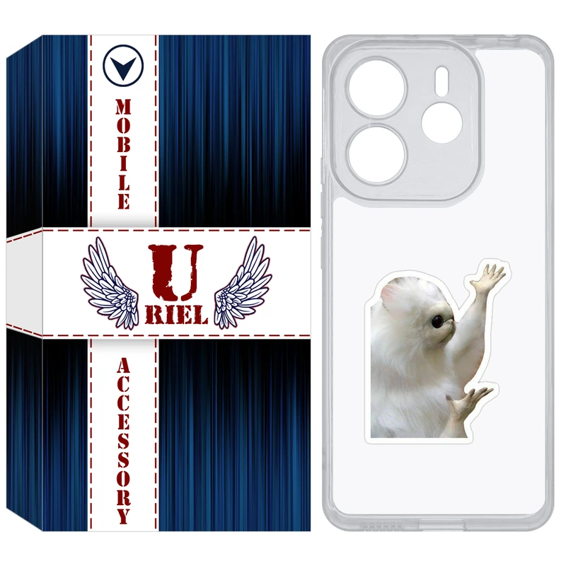 کاور یوریل  مدل Clear کد 89 طرح میمون سفید مناسب برای گوشی موبایل شیائومی Redmi Note 14 4G