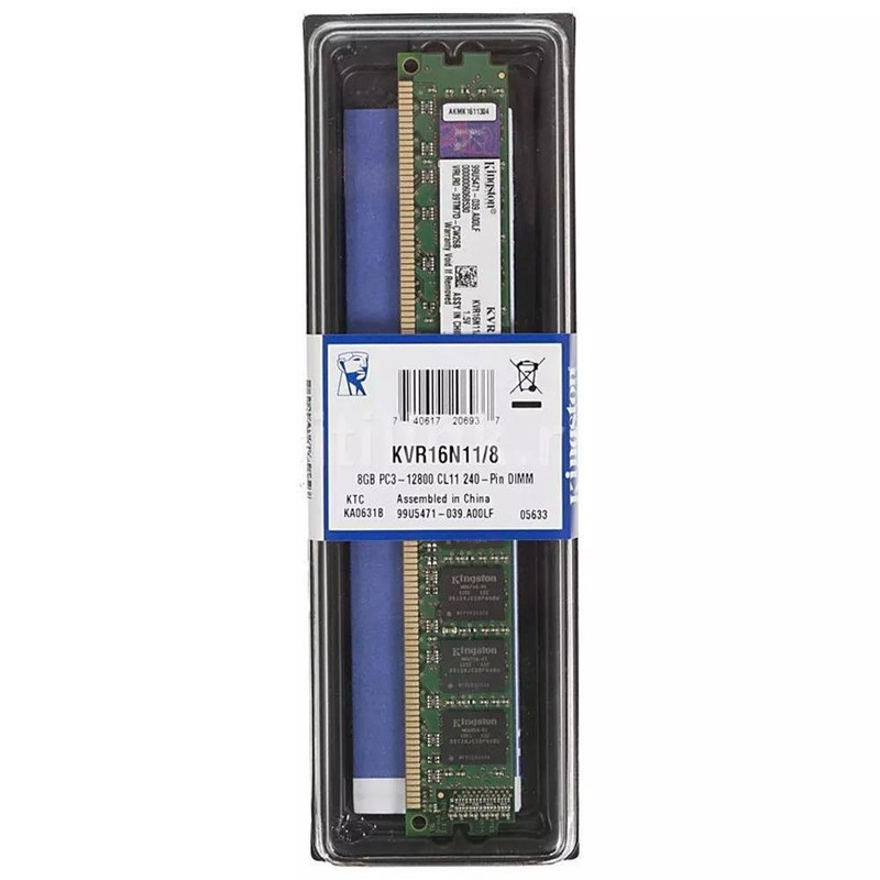 رم دسکتاپ DDR3 تک کاناله 1600 مگاهرتز CL11 کینگ استون مدل KVR16N11/8 ظرفیت 8 گیگابایت