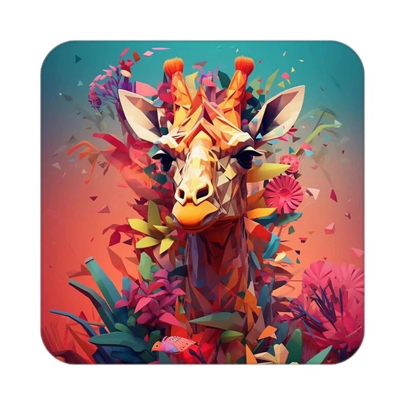 زیر لیوانی کاکتی طرح حیوانات رنگی مدل mp26241