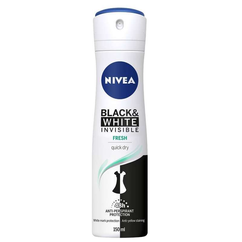 اسپری ضد تعریق زنانه نیوآ مدل Black And White Invisible Fresh حجم 150 میلی لیتر اسپری ضد تعریق زنانه نیوآ مدل Black And White Invisible Fresh حجم 150 میلی لیتر