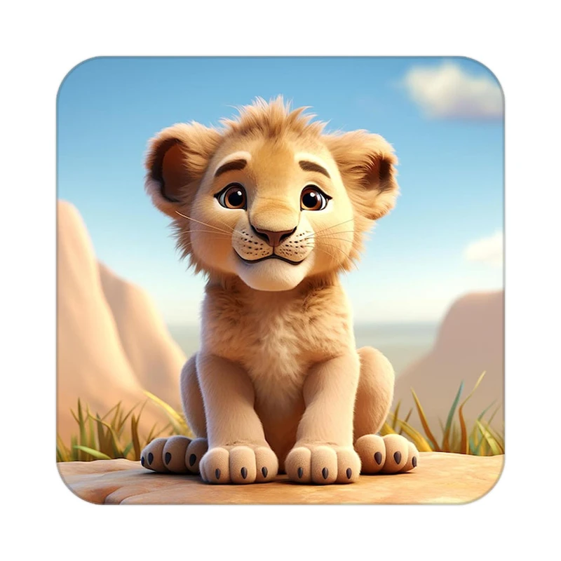 زیر لیوانی کاکتی طرح شیر مدل mp22853