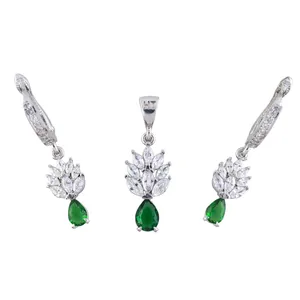 نیم ست نقره زنانه مدل اشک AMT-N155