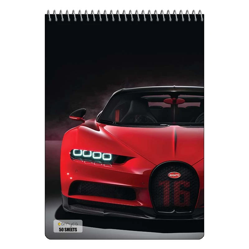 دفتر نقاشی 50 برگ سیمی کارنیکا طرح بوگاتی Bugatti کد 57005