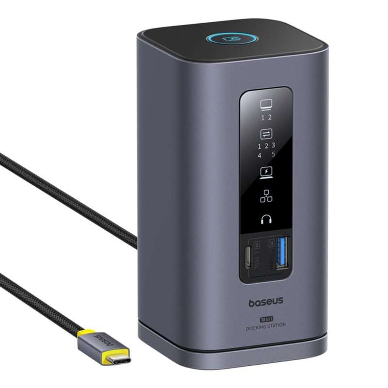 هاب 10 پورت USB-C بیسوس مدل BS-OH174 به همراه کابل USB-C هاب 10 پورت USB-C بیسوس مدل BS-OH174 به همراه کابل USB-C