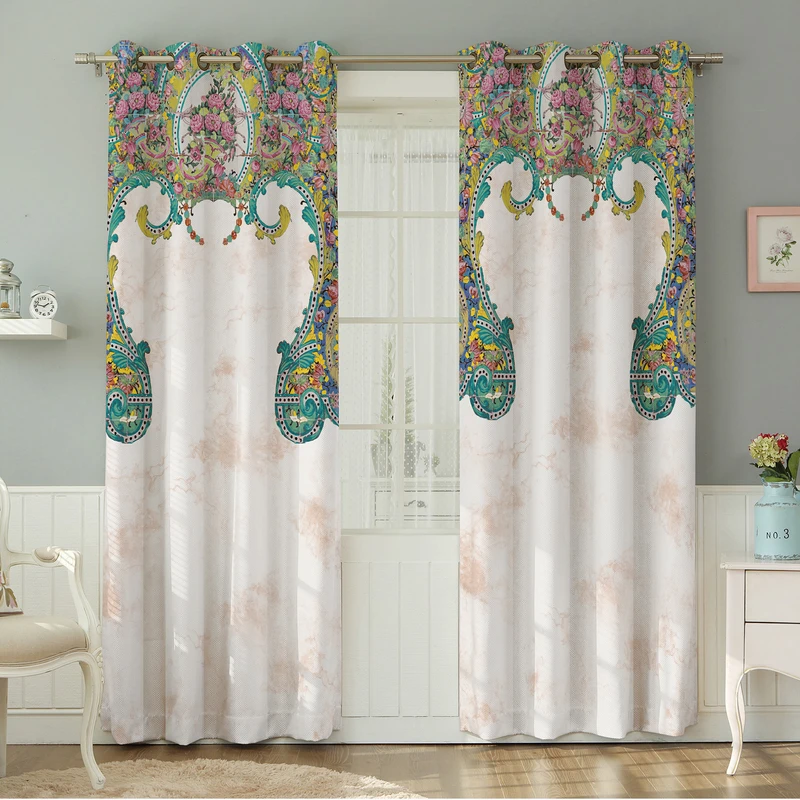 پرده نیروانا طرح  سنتی مدل هازان کد 9080 سایز 140×280 سانتی متر