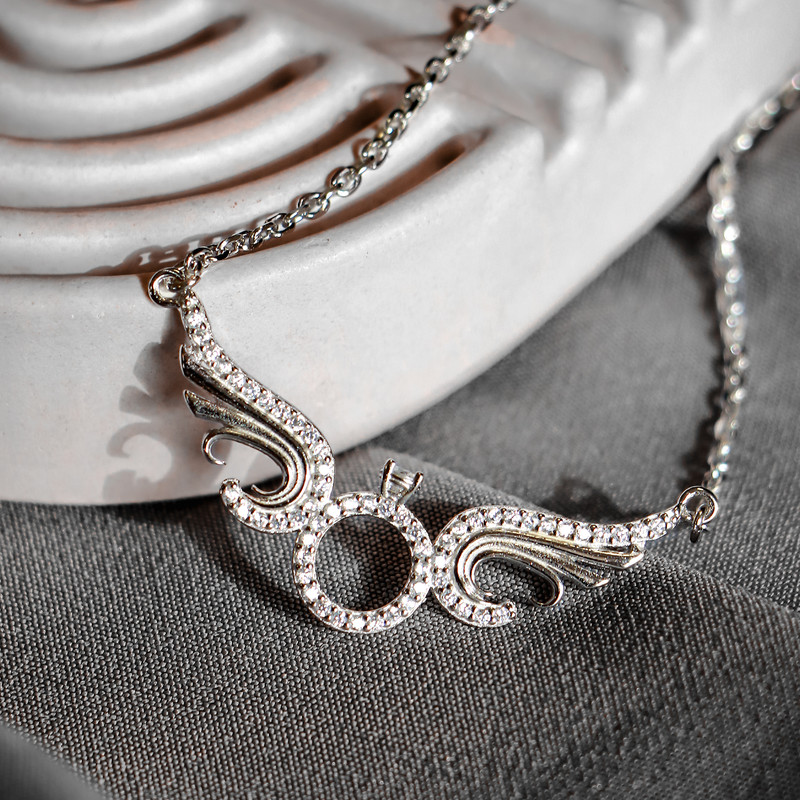 گردنبند نقره زنانه جی تی ای مدل بال فرشته