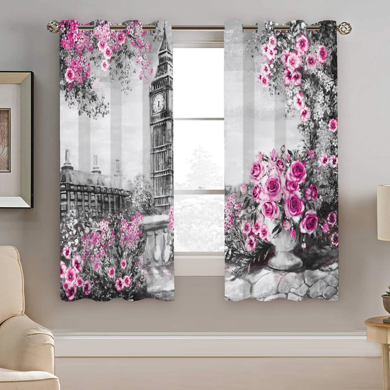 پرده نیروانا طرح گل مدل هازان کد 8408 سایز 140×200 سانتی متر