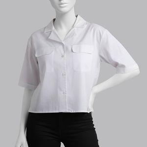 شومیز آستین کوتاه یقه انگلیسی زنانه تولیکا مدل 33100