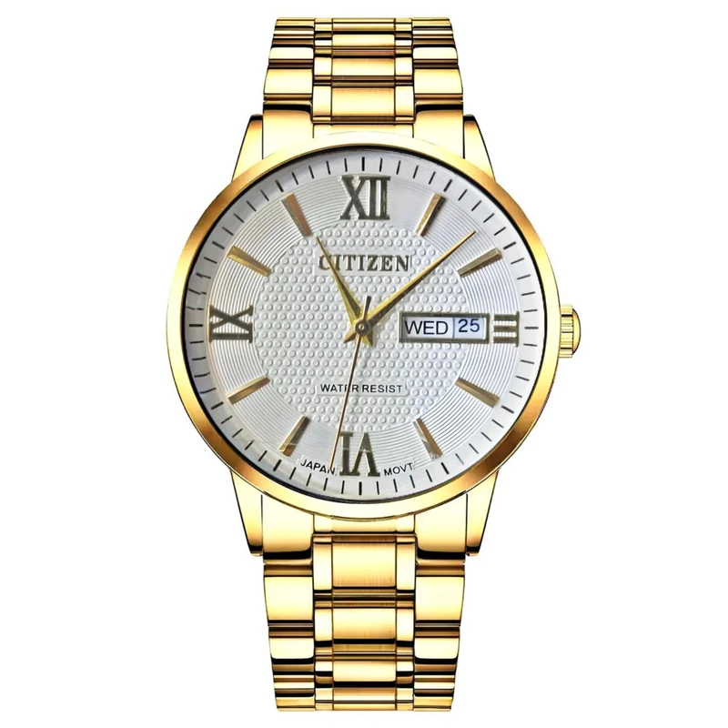 ساعت مچی عقربه‌ای مردانه کوارتز مدل دو تقویم دی دیت کلاسیک کد 03