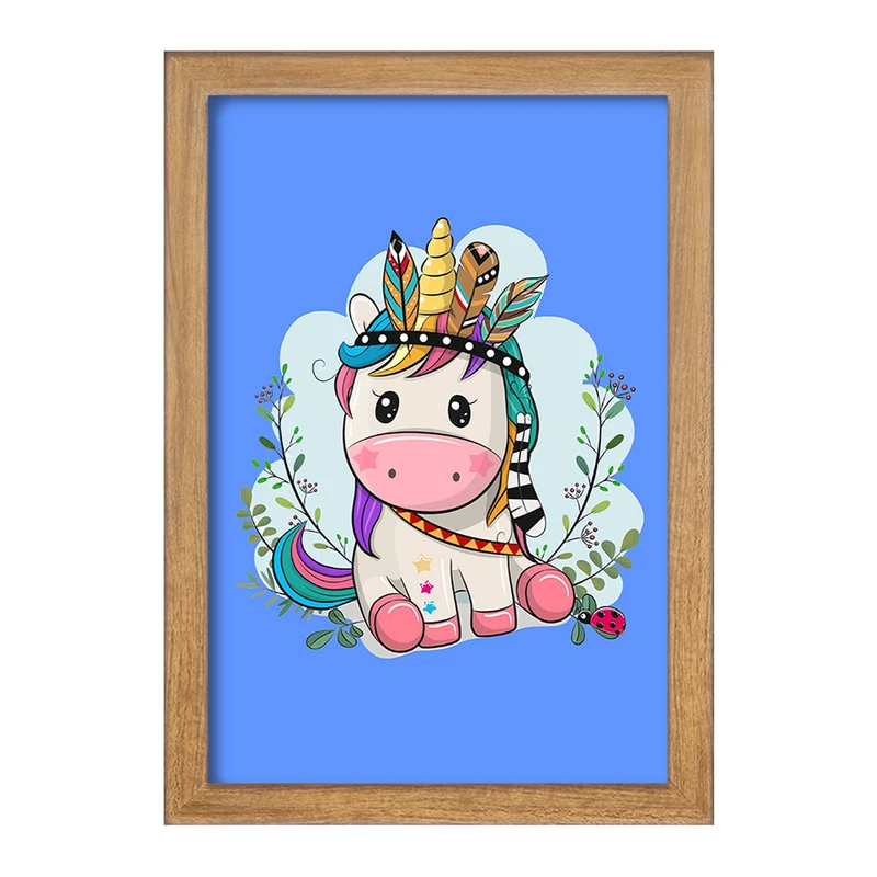 تابلو خندالو مدل اسب تک شاخ یونیکورن  کد 3837