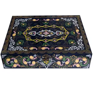 جعبه جواهرات نمین طرح فرش گل و ترمه کاشان کد JB-J300-35.25.7