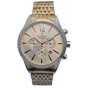 ساعت مچی عقربه‌ای مردانه رومانسون مدل بندفلزی سه موتور کرنوگراف ضدآب کد 1045