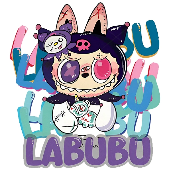 استیکر پارچه و لباس پاد آفرین طرح لبوبو کد 2544