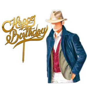 تاپر تزیین کیک مدل مردانه کد m6 مجموعه 2 عددی