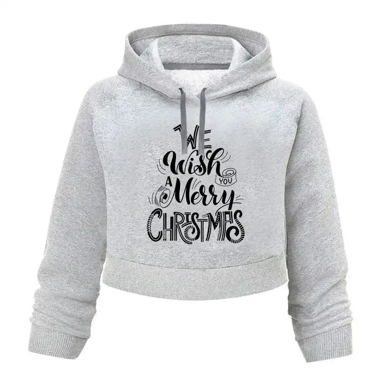 هودی کراپ  زنانه مدل کریسمس کد K416 T