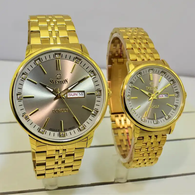 ست ساعت مچی عقربه ای زنانه و مردانه سوستون مدل DOROLY SV-7462G