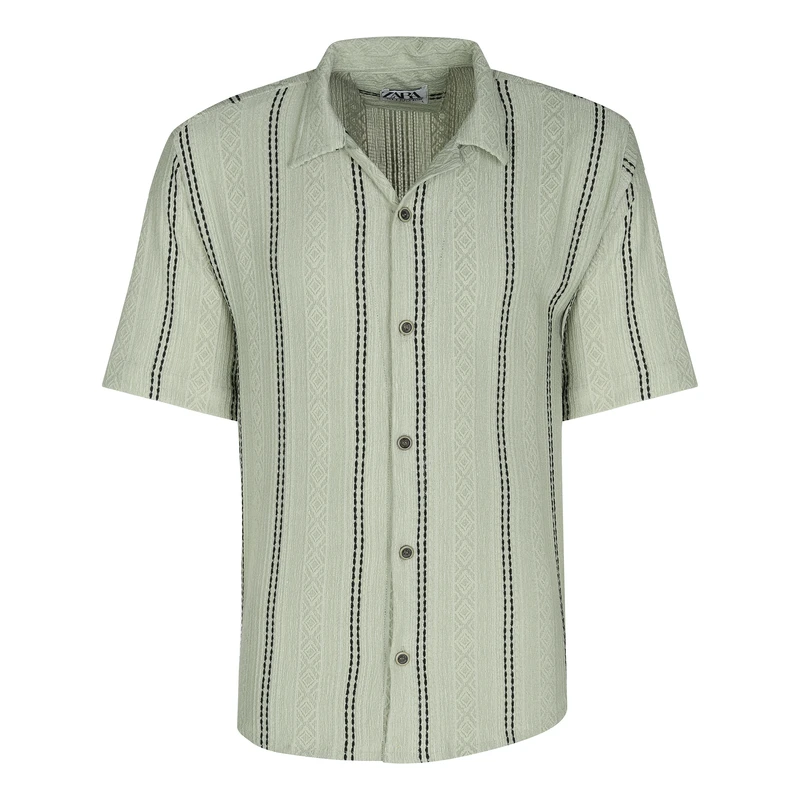 پیراهن آستین کوتاه یقه برگردان مردانه مدل مراکشی لوزی کد M-LO-SA