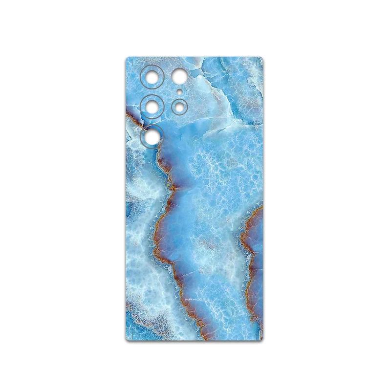 برچسب پوششی ماهوت مدل Blue-Ocean-Marble مناسب برای گوشی موبایل سامسونگ Galaxy S22 Ultra 5G