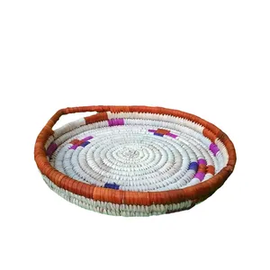 سینی حصیری مدل تک دسته کد SH30