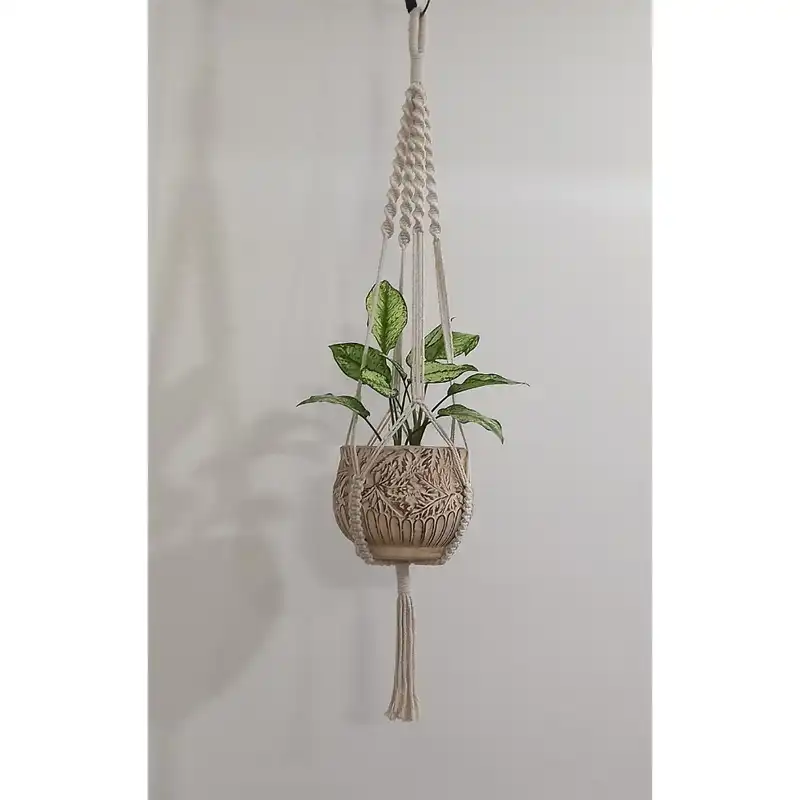 آویز گلدان مکرومه هنریسان مدل کارن