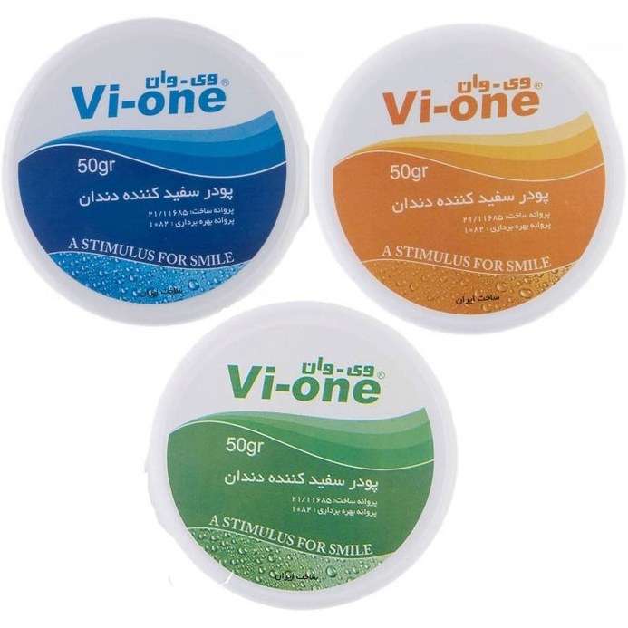 پودر سفید کننده دندان وی وان مدل smile وزن 50 گرم مجموعه 3 عددی