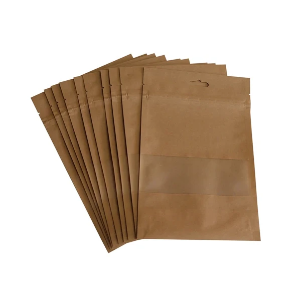 پاکت زیپ دار مدل  کرافت کد 12*18 بسته 10 عددی