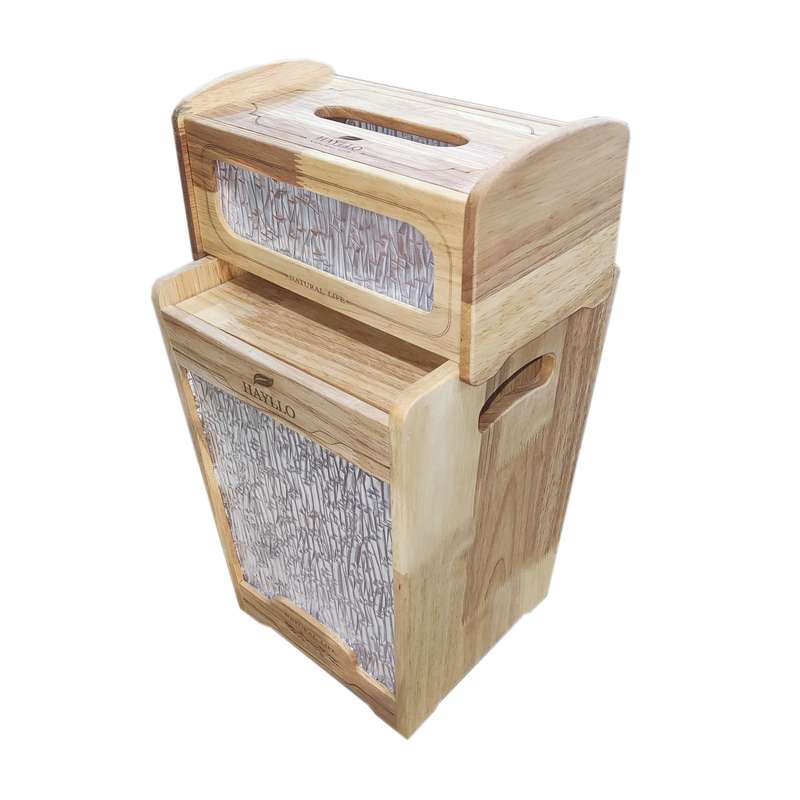 ست سطل و جا دستمال کاغذی هایلو کد 0042b ست سطل و جا دستمال کاغذی هایلو کد 0042b