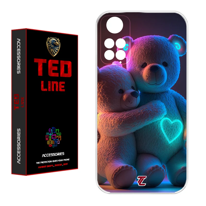 کاور تد لاین طرح خرس عاشق کد 1112 مناسب برای گوشی موبایل شیائومی Redmi Note 11 4G / Note 11S