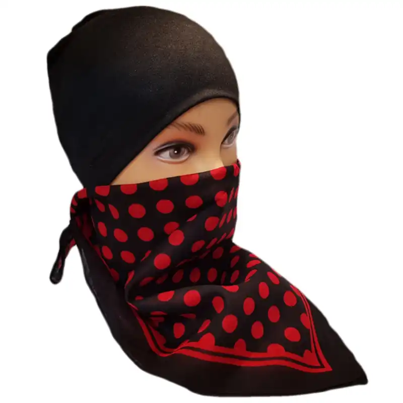 دستمال سر و گردن مدل خال خالی ب Rokh126