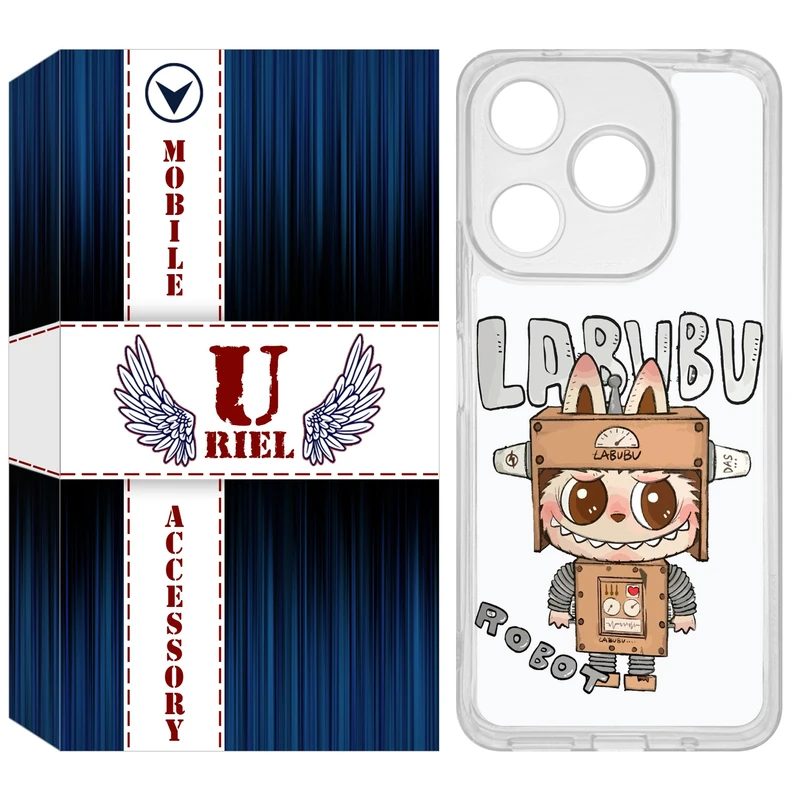 کاور یوریل مدل Clear کد 121 طرح لبوبو مناسب برای گوشی موبایل شیائومی Redmi 13 / 13x / Poco M6 4G
