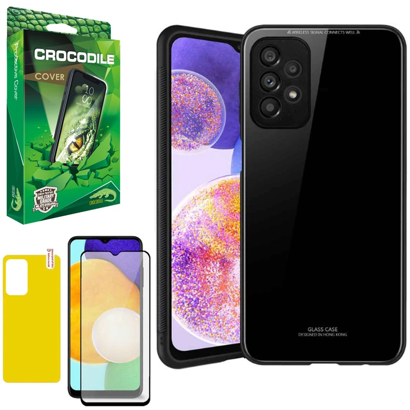 کاور کروکودیل مدل C-PSHT-GLS مناسب برای گوشی موبایل سامسونگ Galaxy A23/A32 5G به همراه محافظ صفحه نمایش و محافظ پشت گوشی