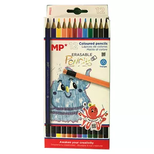 مداد رنگی12 رنگ ام پی مدل پاک کن دار pp823