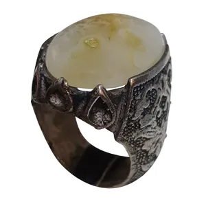 انگشتر نقره مردانه مدل عقیق سلیمانی حجراخلاص ASH2321195