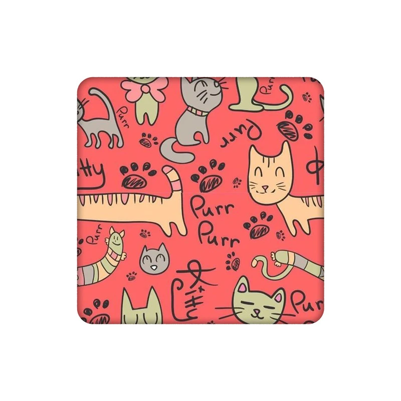 زیرلیوانی طرح پترن گربه گلبهی کد 0746380