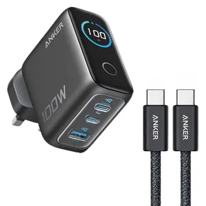 Anker B121B 100W three Port wall Charger with USB-C Cable