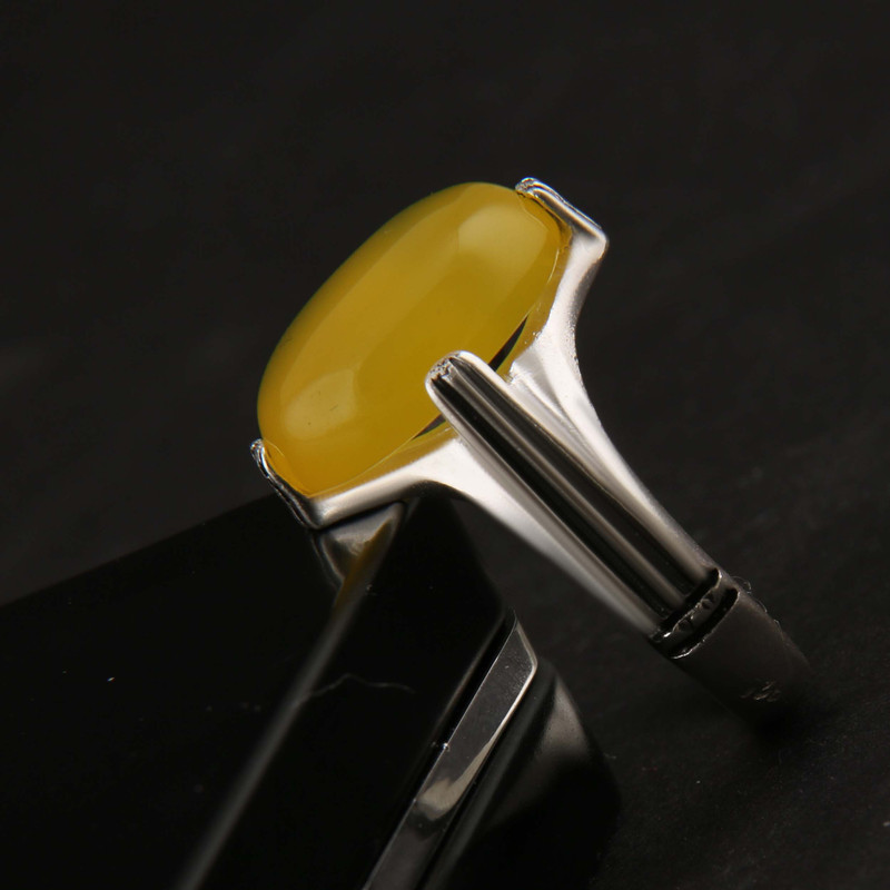 انگشتر نقره مردانه بازرگانی میلادی مدل سنگ عقیق شرف الشمس رکاب سیلندری سیاه قلم کد AM_2915