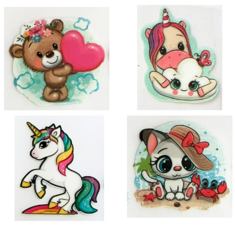 استیکر پارچه و لباس مدل کیوت پام کد 01 مجموعه 4 عددی