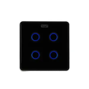 کلید هوشمند تویا مدل چهارپل Zigbee طرح curve کد 2211044