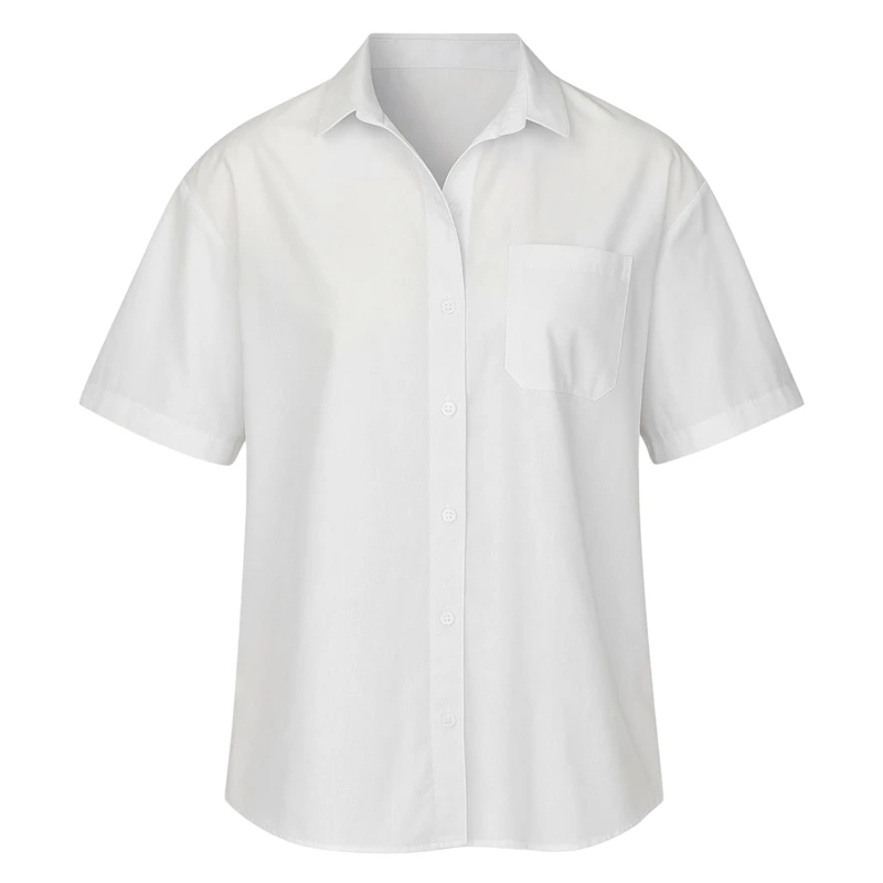 شومیز آستین کوتاه یقه برگردان زنانه مدل 19055